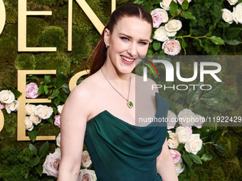 Rachel Brosnahan wearing Vivienne Westwood arrives at the 82nd Annual Golden Globe Awards held at The Beverly Hilton Hotel on January 5, 202...