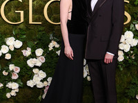 Kirsten Dunst and husband Jesse Plemons arrive at the 82nd Annual Golden Globe Awards held at The Beverly Hilton Hotel on January 5, 2025 in...