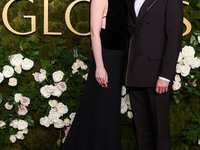 Kirsten Dunst and husband Jesse Plemons arrive at the 82nd Annual Golden Globe Awards held at The Beverly Hilton Hotel on January 5, 2025 in...