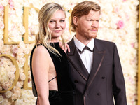 Kirsten Dunst and husband Jesse Plemons arrive at the 82nd Annual Golden Globe Awards held at The Beverly Hilton Hotel on January 5, 2025 in...