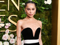 Zoe Kravitz wearing Saint Laurent arrives at the 82nd Annual Golden Globe Awards held at The Beverly Hilton Hotel on January 5, 2025 in Beve...