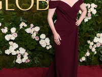 Amy Adams wearing Dolce and Gabanna arrives at the 82nd Annual Golden Globe Awards held at The Beverly Hilton Hotel on January 5, 2025 in Be...