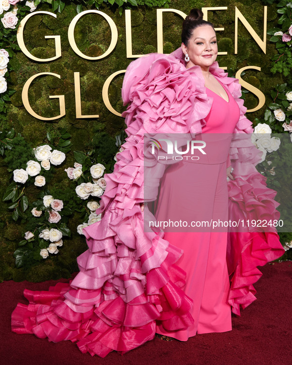 Melissa McCarthy wearing Christian Siriano arrives at the 82nd Annual Golden Globe Awards held at The Beverly Hilton Hotel on January 5, 202...