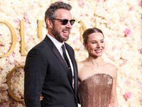 Dax Shepard and wife Kristen Bell arrive at the 82nd Annual Golden Globe Awards held at The Beverly Hilton Hotel on January 5, 2025 in Bever...