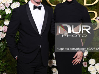 Jaron Varsano and wife Gal Gadot arrive at the 82nd Annual Golden Globe Awards held at The Beverly Hilton Hotel on January 5, 2025 in Beverl...