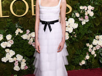 Margaret Qualley wearing Chanel arrives at the 82nd Annual Golden Globe Awards held at The Beverly Hilton Hotel on January 5, 2025 in Beverl...