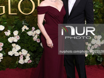 Amy Adams and husband Darren Le Gallo arrive at the 82nd Annual Golden Globe Awards held at The Beverly Hilton Hotel on January 5, 2025 in B...