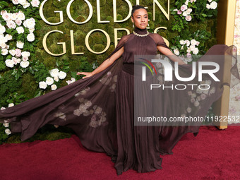 Ariana DeBose wearing Oscar de la Renta arrives at the 82nd Annual Golden Globe Awards held at The Beverly Hilton Hotel on January 5, 2025 i...