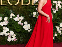 Maren Morris wearing Carolina Herrera arrives at the 82nd Annual Golden Globe Awards held at The Beverly Hilton Hotel on January 5, 2025 in...