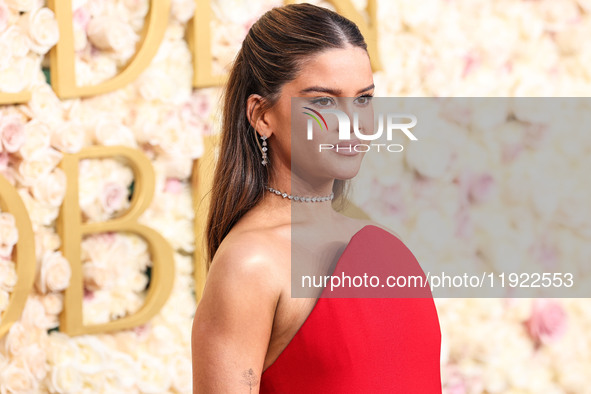 Maren Morris wearing Carolina Herrera arrives at the 82nd Annual Golden Globe Awards held at The Beverly Hilton Hotel on January 5, 2025 in...