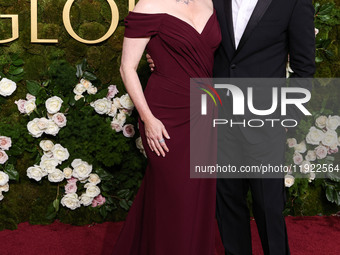 Amy Adams and Darren Le Gallo arrive at the 82nd Annual Golden Globe Awards held at The Beverly Hilton Hotel on January 5, 2025 in Beverly H...