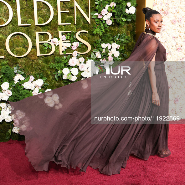 Ariana DeBose wearing Oscar de la Renta arrives at the 82nd Annual Golden Globe Awards held at The Beverly Hilton Hotel on January 5, 2025 i...