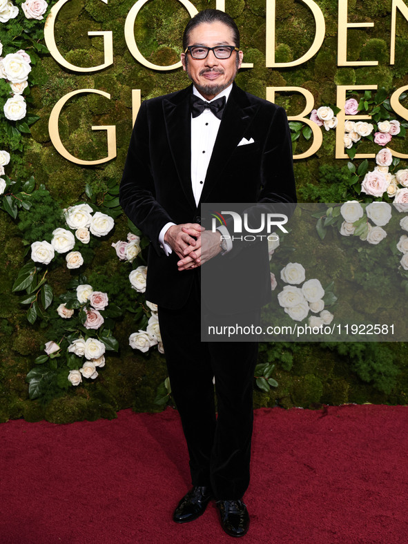 Hiroyuki Sanada arrives at the 82nd Annual Golden Globe Awards held at The Beverly Hilton Hotel on January 5, 2025 in Beverly Hills, Los Ang...