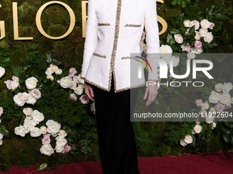 Tilda Swinton wearing Chanel arrives at the 82nd Annual Golden Globe Awards held at The Beverly Hilton Hotel on January 5, 2025 in Beverly H...