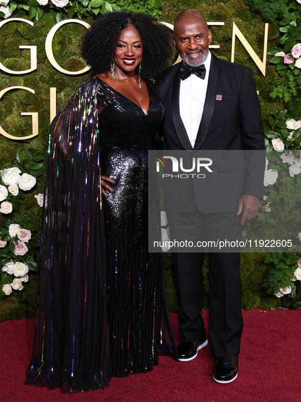 Viola Davis and husband Julius Tennon arrive at the 82nd Annual Golden Globe Awards held at The Beverly Hilton Hotel on January 5, 2025 in B...