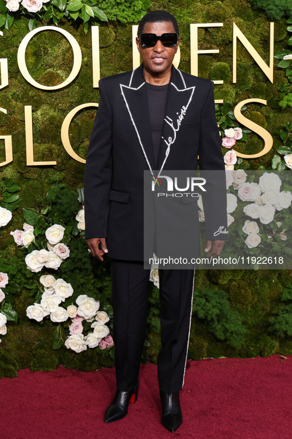 Babyface arrives at the 82nd Annual Golden Globe Awards held at The Beverly Hilton Hotel on January 5, 2025 in Beverly Hills, Los Angeles, C...