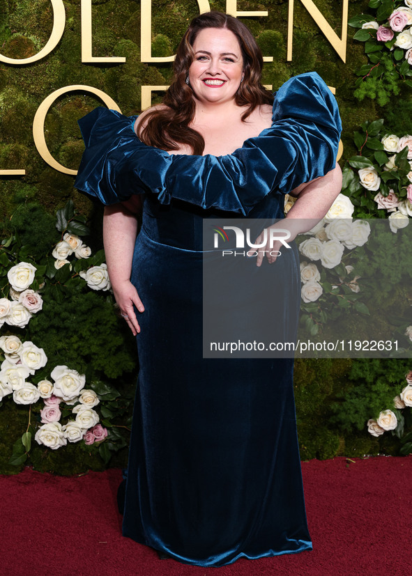 Jessica Gunning wearing Christian Siriano arrives at the 82nd Annual Golden Globe Awards held at The Beverly Hilton Hotel on January 5, 2025...