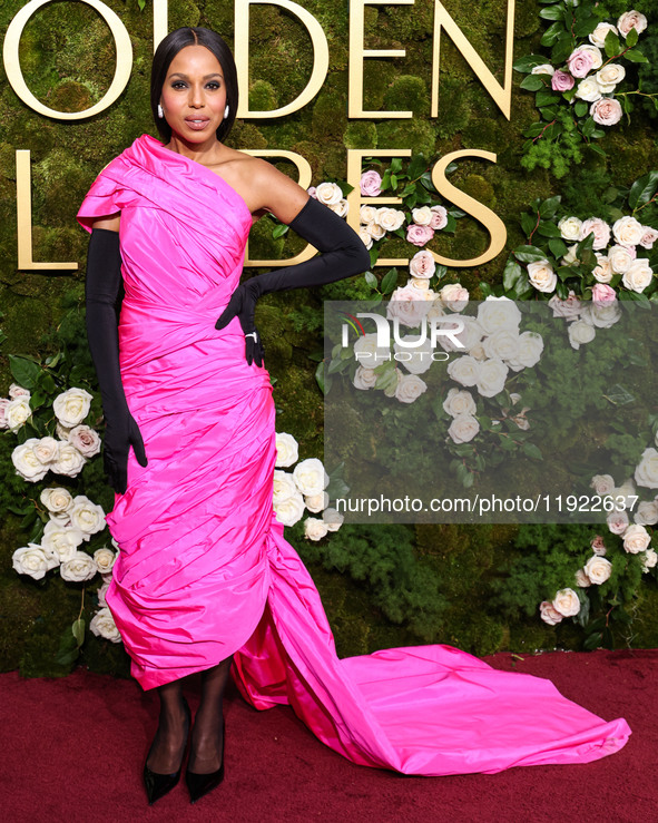 Kerry Washington wearing Balenciaga arrives at the 82nd Annual Golden Globe Awards held at The Beverly Hilton Hotel on January 5, 2025 in Be...