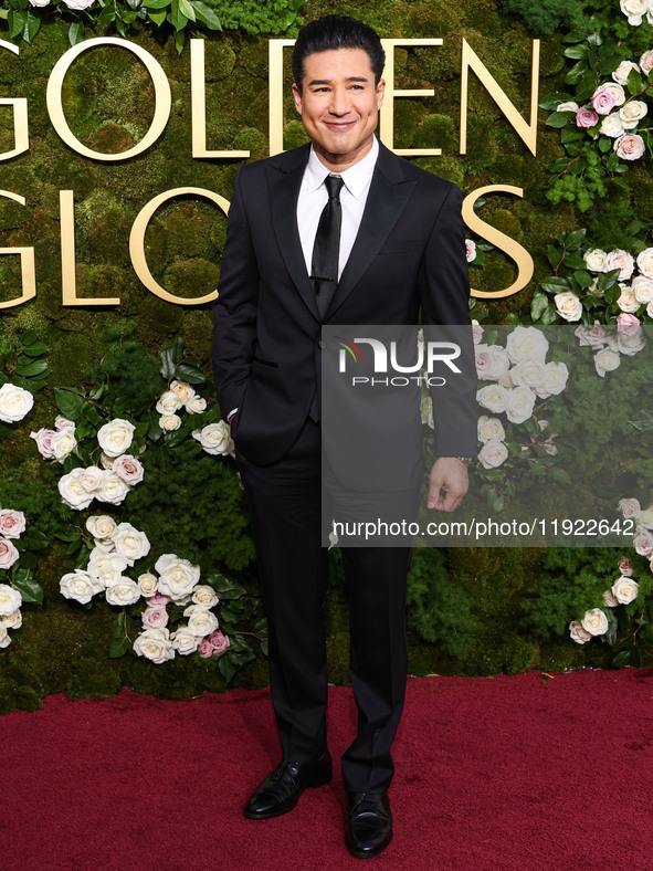 Mario Lopez arrives at the 82nd Annual Golden Globe Awards held at The Beverly Hilton Hotel on January 5, 2025 in Beverly Hills, Los Angeles...