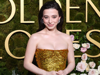 Mikey Madison wearing custom Bottega Veneta arrives at the 82nd Annual Golden Globe Awards held at The Beverly Hilton Hotel on January 5, 20...