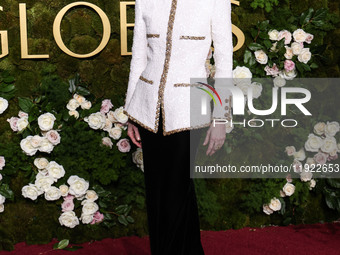 Tilda Swinton wearing Chanel arrives at the 82nd Annual Golden Globe Awards held at The Beverly Hilton Hotel on January 5, 2025 in Beverly H...