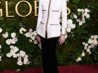 Tilda Swinton wearing Chanel arrives at the 82nd Annual Golden Globe Awards held at The Beverly Hilton Hotel on January 5, 2025 in Beverly H...