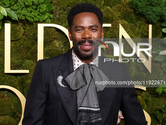 Colman Domingo wearing Valentino arrives at the 82nd Annual Golden Globe Awards held at The Beverly Hilton Hotel on January 5, 2025 in Bever...