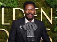 Colman Domingo wearing Valentino arrives at the 82nd Annual Golden Globe Awards held at The Beverly Hilton Hotel on January 5, 2025 in Bever...