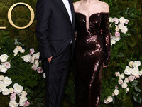 Denis Villeneuve and Tanya Lapointe arrive at the 82nd Annual Golden Globe Awards held at The Beverly Hilton Hotel on January 5, 2025 in Bev...