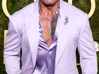 Dwayne Johnson wearing Dolce and Gabanna arrives at the 82nd Annual Golden Globe Awards held at The Beverly Hilton Hotel on January 5, 2025...