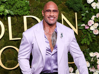 Dwayne Johnson wearing Dolce and Gabanna arrives at the 82nd Annual Golden Globe Awards held at The Beverly Hilton Hotel on January 5, 2025...