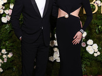 Jaron Varsano and wife Gal Gadot arrive at the 82nd Annual Golden Globe Awards held at The Beverly Hilton Hotel on January 5, 2025 in Beverl...