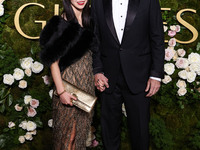 Riko Shibata and Nicolas Cage arrive at the 82nd Annual Golden Globe Awards held at The Beverly Hilton Hotel on January 5, 2025 in Beverly H...