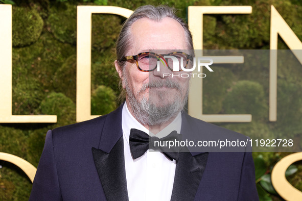 Gary Oldman arrives at the 82nd Annual Golden Globe Awards held at The Beverly Hilton Hotel on January 5, 2025 in Beverly Hills, Los Angeles...