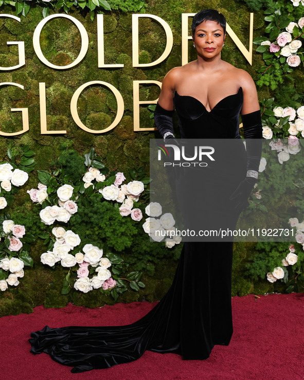 Janelle James arrives at the 82nd Annual Golden Globe Awards held at The Beverly Hilton Hotel on January 5, 2025 in Beverly Hills, Los Angel...