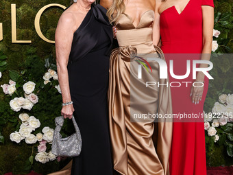 Julie Glaser, Nikki Glaser and Lauren Green arrive at the 82nd Annual Golden Globe Awards held at The Beverly Hilton Hotel on January 5, 202...