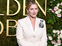 Kate Winslet wearing bespoke Erdem arrives at the 82nd Annual Golden Globe Awards held at The Beverly Hilton Hotel on January 5, 2025 in Bev...