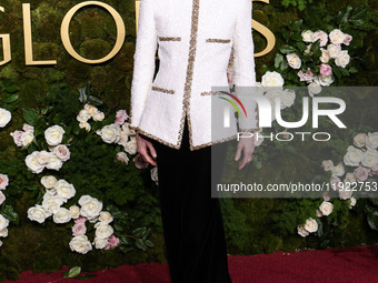 Tilda Swinton wearing Chanel arrives at the 82nd Annual Golden Globe Awards held at The Beverly Hilton Hotel on January 5, 2025 in Beverly H...