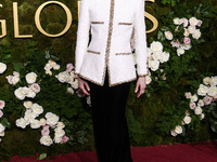 Tilda Swinton wearing Chanel arrives at the 82nd Annual Golden Globe Awards held at The Beverly Hilton Hotel on January 5, 2025 in Beverly H...