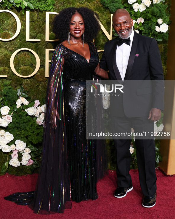 Viola Davis and husband Julius Tennon arrive at the 82nd Annual Golden Globe Awards held at The Beverly Hilton Hotel on January 5, 2025 in B...