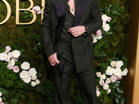 Andrew Garfield wearing Gucci arrives at the 82nd Annual Golden Globe Awards held at The Beverly Hilton Hotel on January 5, 2025 in Beverly...