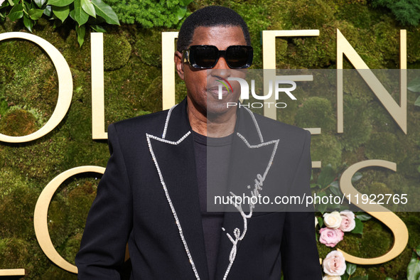 Babyface arrives at the 82nd Annual Golden Globe Awards held at The Beverly Hilton Hotel on January 5, 2025 in Beverly Hills, Los Angeles, C...