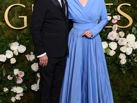 Joe Pacheco and Jean Smart arrive at the 82nd Annual Golden Globe Awards held at The Beverly Hilton Hotel on January 5, 2025 in Beverly Hill...