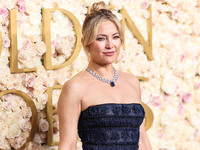 Kate Hudson wearing Carolina Herrera arrives at the 82nd Annual Golden Globe Awards held at The Beverly Hilton Hotel on January 5, 2025 in B...