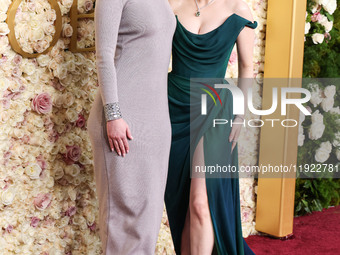 Lydia Brosnahan and Rachel Brosnahan arrive at the 82nd Annual Golden Globe Awards held at The Beverly Hilton Hotel on January 5, 2025 in Be...