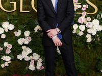 Timothee Chalamet wearing Tom Ford arrives at the 82nd Annual Golden Globe Awards held at The Beverly Hilton Hotel on January 5, 2025 in Bev...