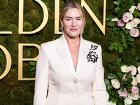 Kate Winslet wearing bespoke Erdem arrives at the 82nd Annual Golden Globe Awards held at The Beverly Hilton Hotel on January 5, 2025 in Bev...