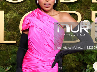 Kerry Washington wearing Balenciaga arrives at the 82nd Annual Golden Globe Awards held at The Beverly Hilton Hotel on January 5, 2025 in Be...