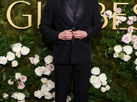 Matt Rife wearing a Giorgio Armani tuxedo arrives at the 82nd Annual Golden Globe Awards held at The Beverly Hilton Hotel on January 5, 2025...