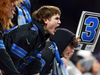 DETROIT,MICHIGAN-JANUARY 5:  Detroit Lions fans cheer during a game between the Detroit Lions and the Minnesota Vikings in Detroit, Michigan...